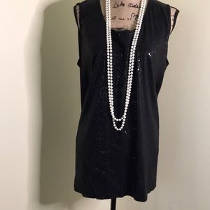 Fun to Wear Sequin Tank.  Pearls not included.